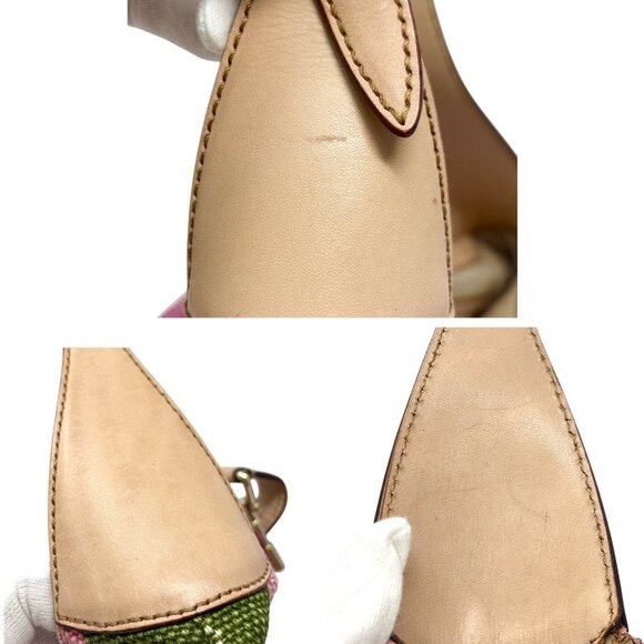 GUCCI Vintage Jackie Stripe Multicolor Shoulder Hobo Bag Handbag Beige [106050] - Picture 12 of 14